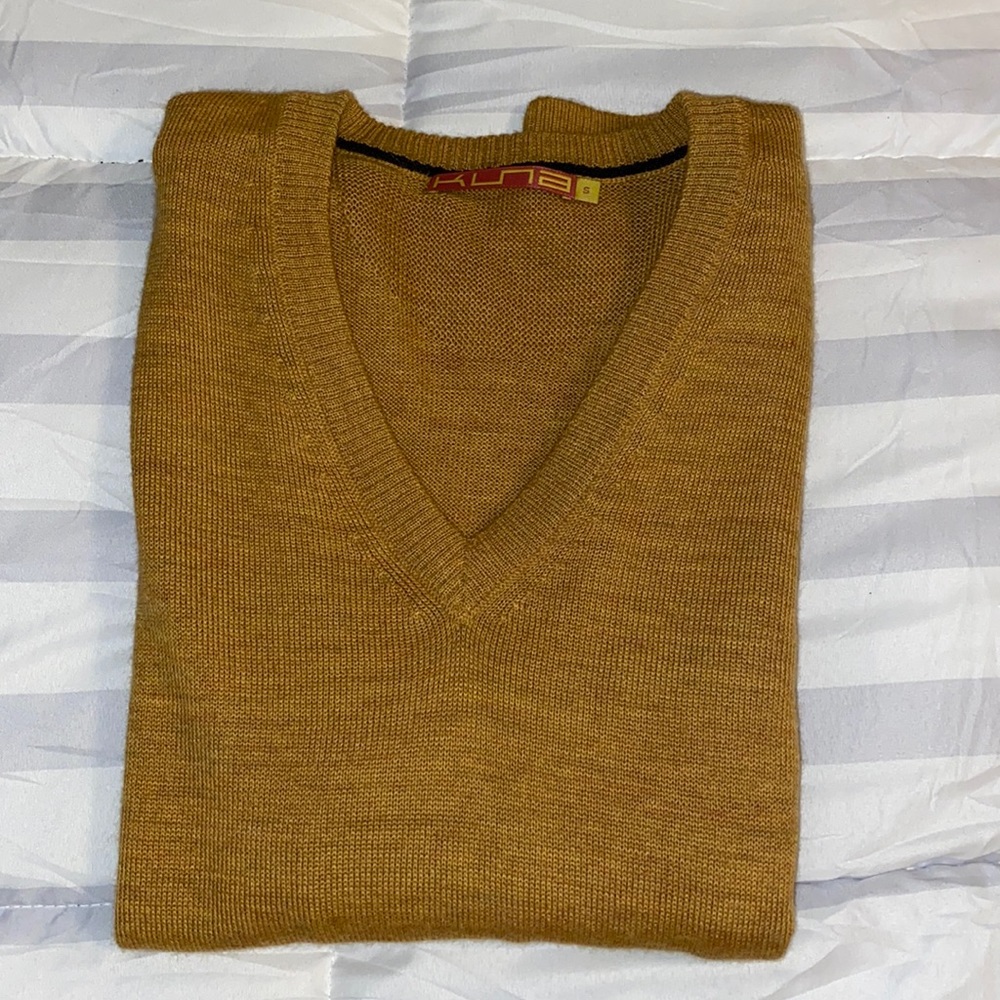 KUNA 100% baby alpaca sweater-mustard yellow